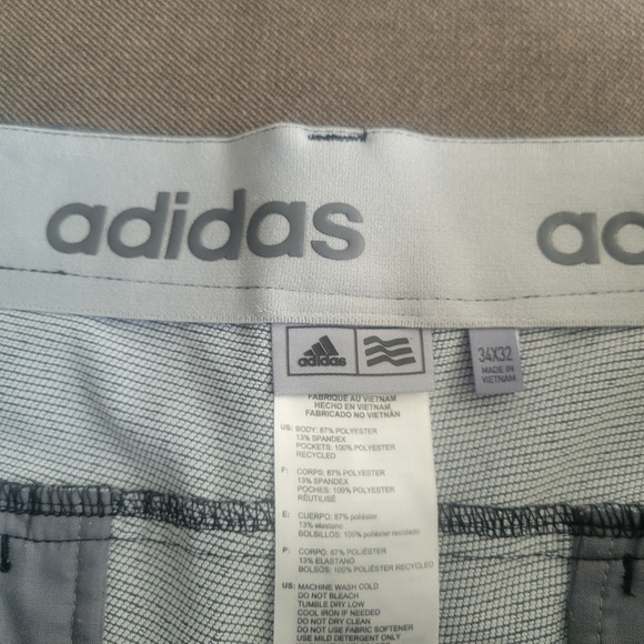 Adidas Men’s Chino Pants Lightweight Golf Polyester Elastane Gray Sz 34x32 - Picture 2 of 5